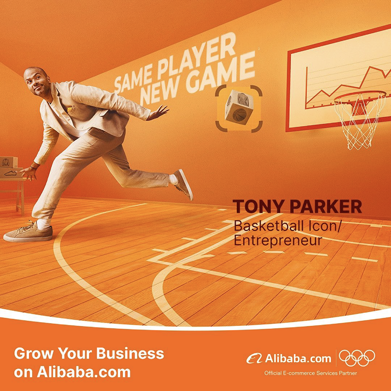 Alibaba.com แต่งตั้ง Tony Parker นักกีฬาโอลิมปิกและแชมป์ NBA สี่สมัยในตำนาน