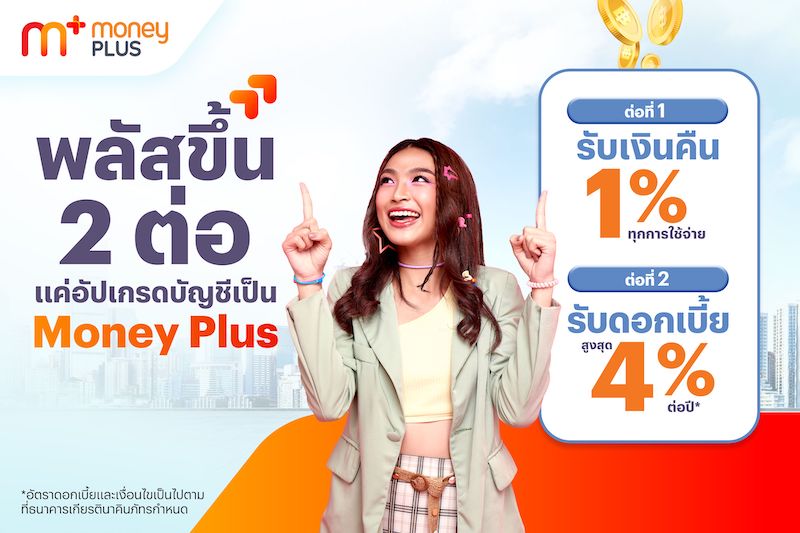 “Money Plus” รับเงินคืน 1% ทุกการใช้จ่าย